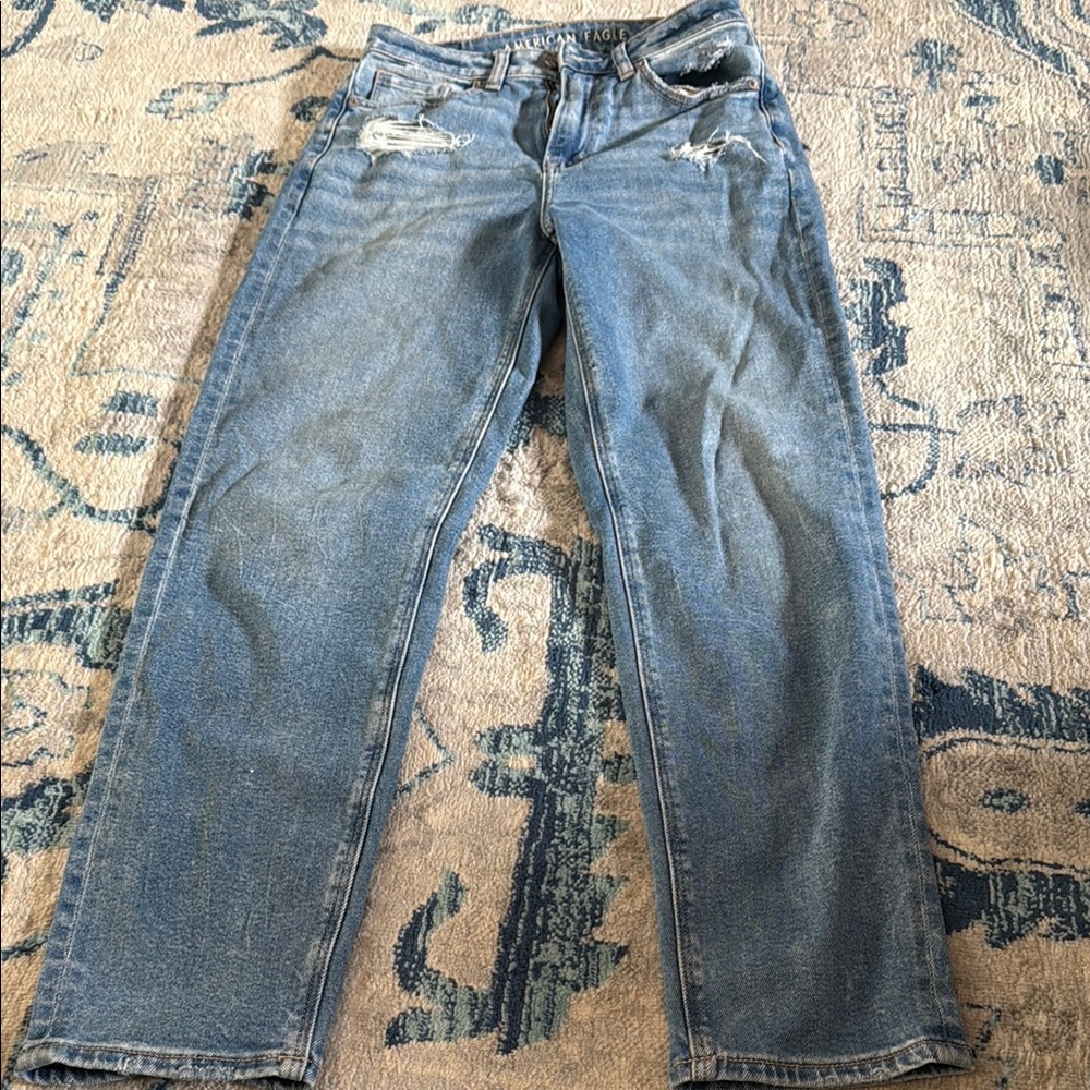 American Eagle Outfitters Blue Mom Straight Jeans 2R